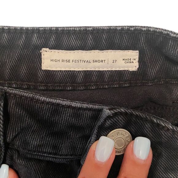 PacSun High Rise Festival Black Shorts Sz 27 - Picture 5 of 8